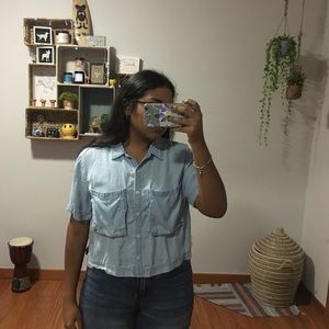 Light Jean Cropped Top